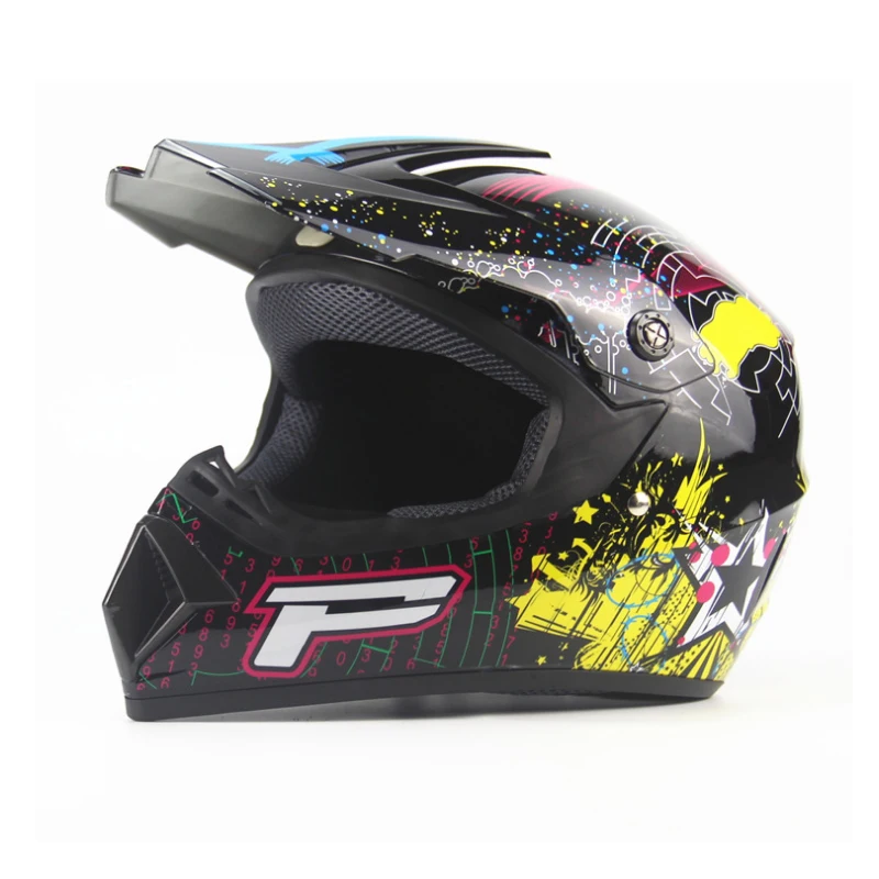 Bright black 6 Лидер продаж внедорожные шлемы горные Гонки Горный полный шлем rcycle moto cross casque capacete горные велосипедные шлемы - Цвет: Bright black 6