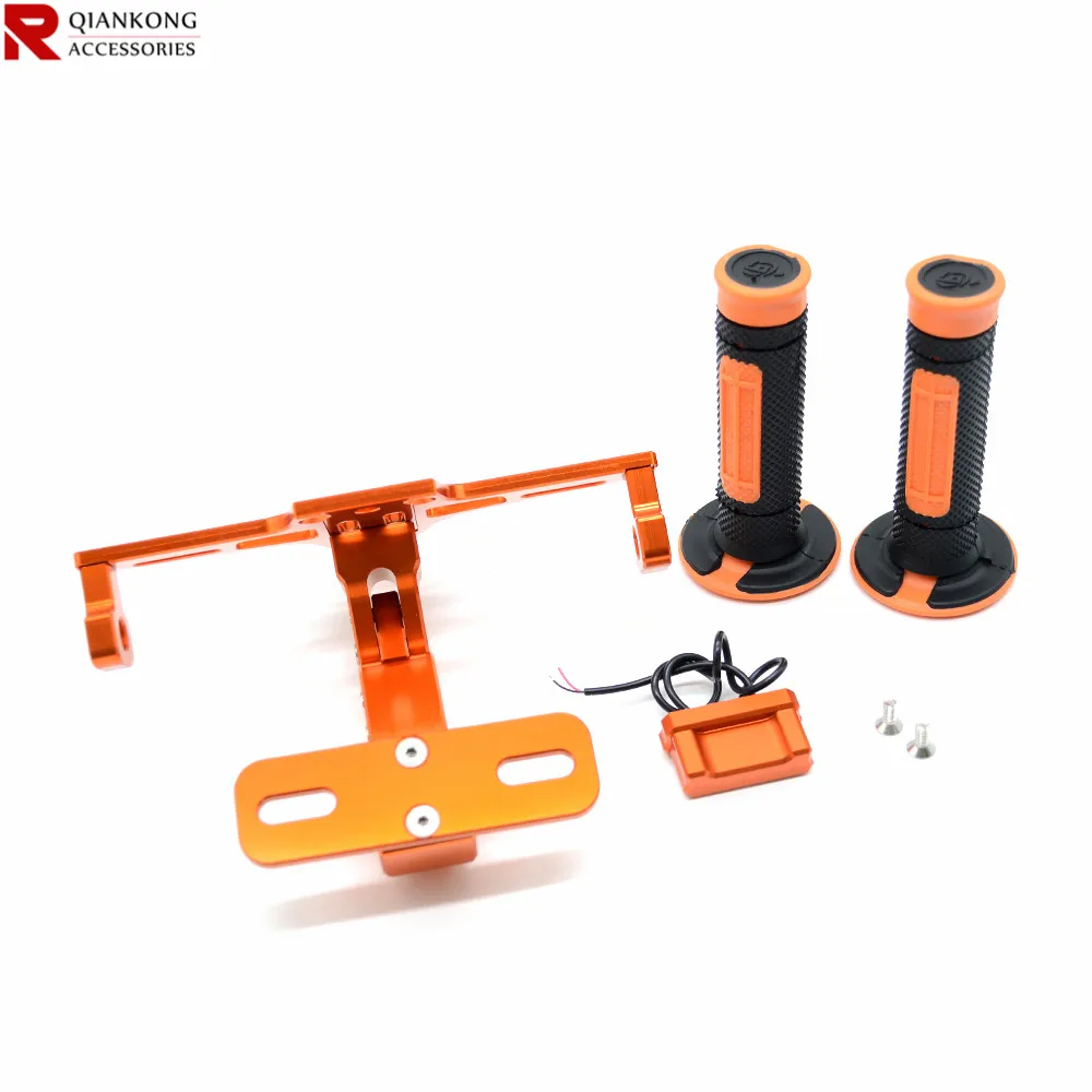 

Motorcycle Adjustable Angle Aluminum License Number Plate Frame Holder Bracket ant hand grip Suit FOR KMT DUKE 390 125 200