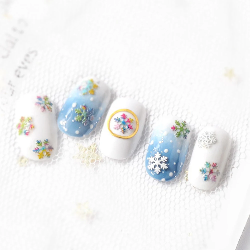 Рождественские стикеры 3D на ногти Nail Art Наклейки для ногтей аксессуары