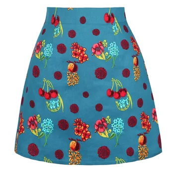 

2020 Bohemian Women A-line Skirt Summer Style Floral Printed Chic Mini Skirt Retro Vintage High Waist Short Skirts Streetwear