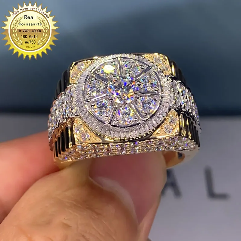 De Oro Amarillo 14 Quilates Para Hombre, De Diamante Blanco, Joyas Para Mujer, Piedras Preciosas, Anillo De Diamante De Quilates, | electricmall.com.ng