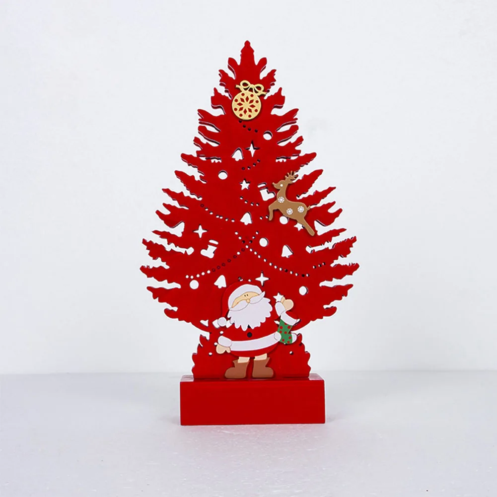 

Home Pendant Hanging Gift With Light Party DIY Delicate Festival Portable Wooden Stand Christmas Tree Table Ornaments