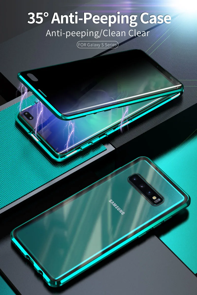 Защита для экрана из закаленного стекла samsung Galaxy S8 S9 S10 plus S20Magnet с защитой от ударов