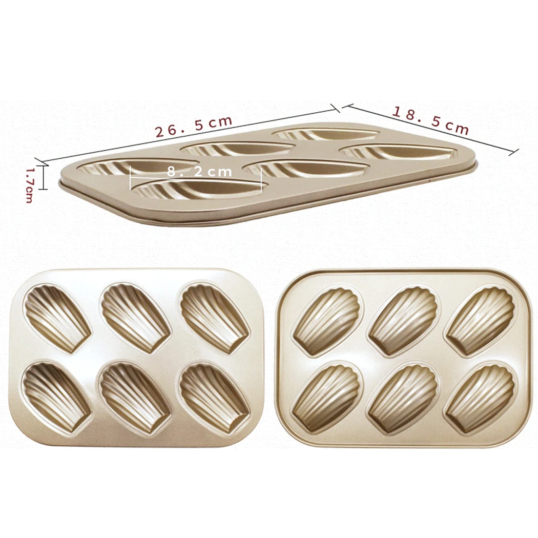Madeleine Pan Non stick Seashell Shape Madeleine 6 Cells Mold Baking