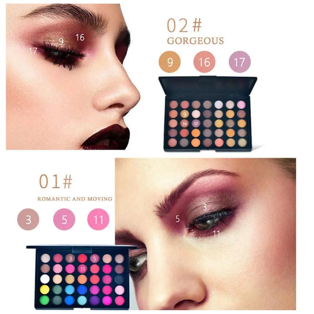 

35 Color Eyeshadow Palette Matte Glitter EyeShadow Eye Primer Shadow Eye Smoky/ Luminous Women Warm Color Gift Shimmer Diam V0O6