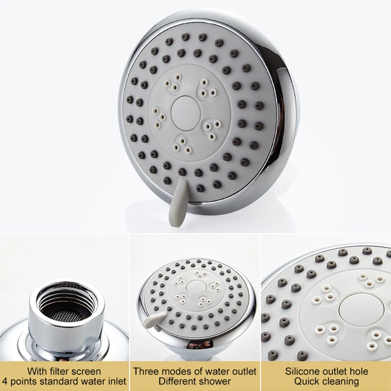 Bath Shower Head with Shower Arm Chrome Rainfall Shower Copper Stainless Steel for Hotel ELS900