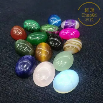 

10pcs/Lot 13*18 mm Half Oval Natural stone crystal Agate Turquoise Material Flat Back Cabochons ，DIY Jewelry Findings