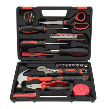 Best 31 Pcs Household Repair Hand Tool Set Electrician Carpenter Tool Set Screwdriver Wrench Plier Scissor With Toolbox Car Tools Kit