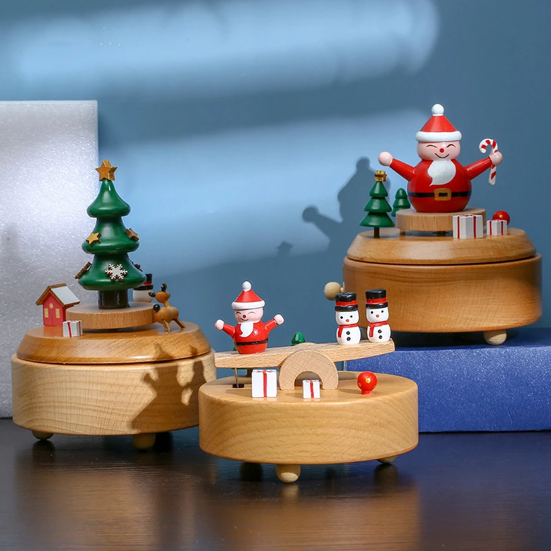 Деревянная Рождественская елка Whape MusicBox шлифовальный процесс ручной работы