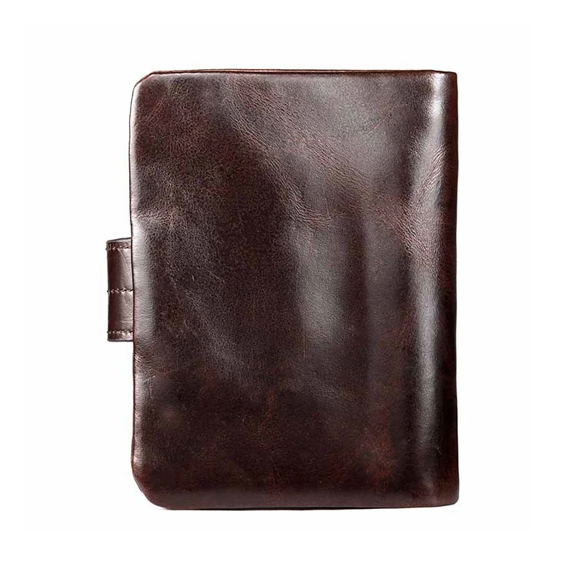 Genuine Leather Men's Wallet Retro Oil Wax Leather Wallet Men Casual Short Small Purses Man Card Holder Coin Purses 3