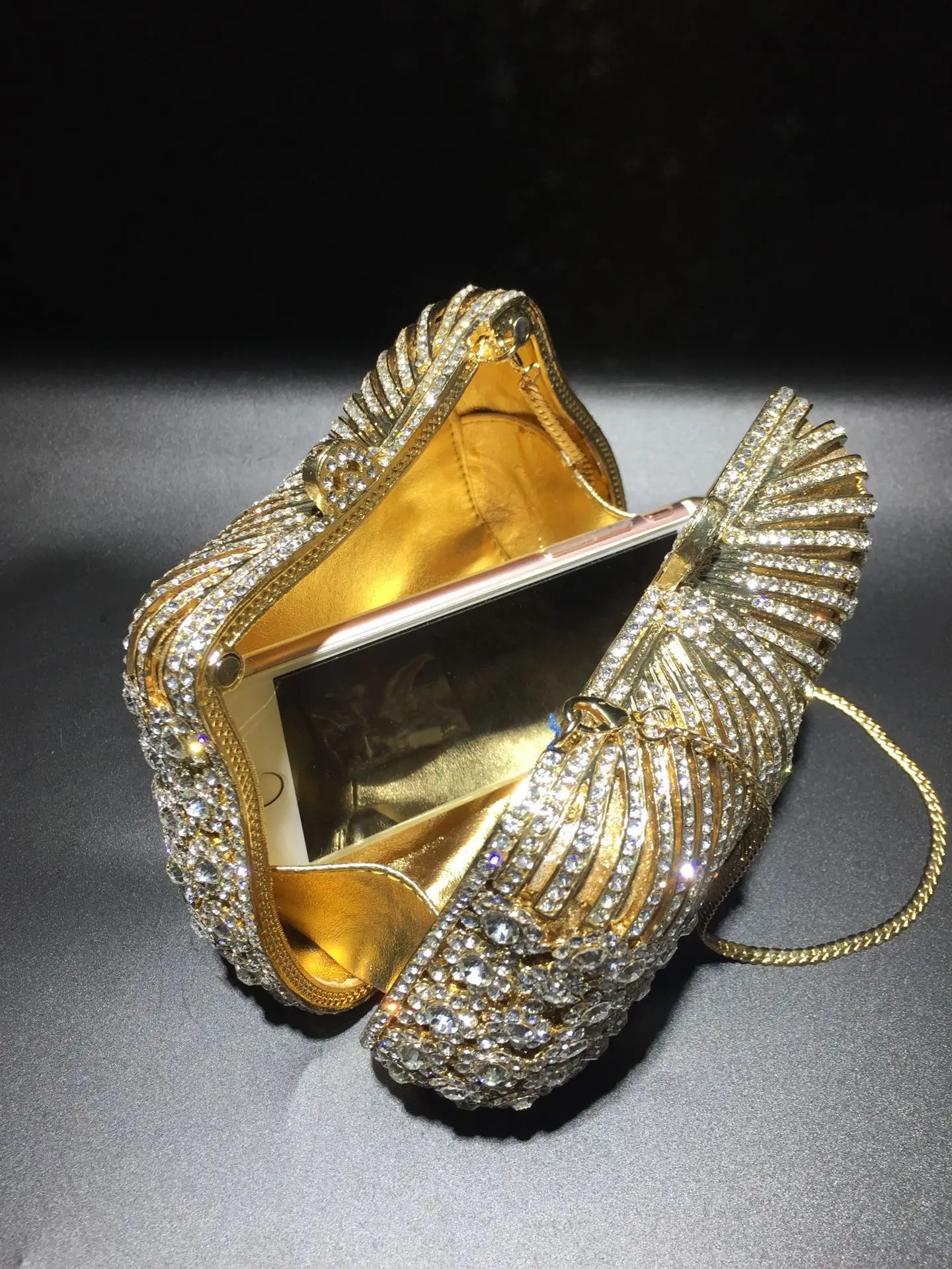 Women Gold Color Stones Clutch Bag Crystal Evening Bags Hard Case Metal  Minaudiere Rhinestone Handbags Wedding Party Bags Purse - Evening Bags -  AliExpress