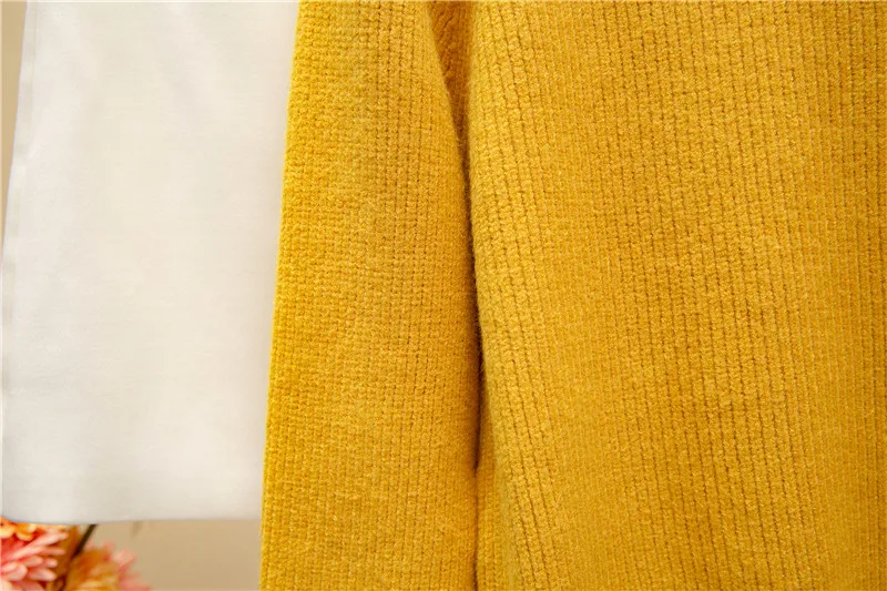 TingYiLi пуловер свитер женский Осень Зима корейский стиль Вязаный свитер женский хаки серый желтый свитер