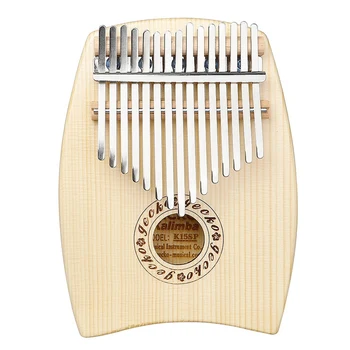 

Mbira Kalimba Spruce Wood 15 Keys Thumb Piano Musical Instrument with Hammer Bag Gloves