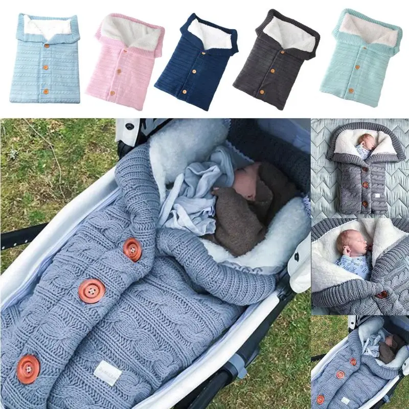 Newborn Baby Winter Warm Sleeping Bags Infant Thick Swaddle Wrap Toddler Blanket