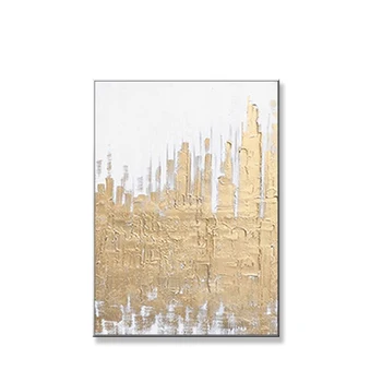 

Canvas picture for wall decoration Handmade oil painting gold white and black landscape 2 pieces art poster for living room SOFA