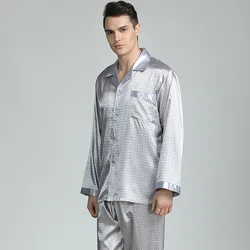 Mens Silk Satin Pajamas Pyjamas Set Sleepwear Loungewear  Fits All Season Gifts Best Optional And for Healthy
