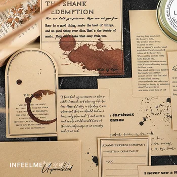 

30pcs Retro Kraft Paper Memo Pad English Note Paper Journal Decorative Stickers Scrapbook Collage Stationery Non-sticky