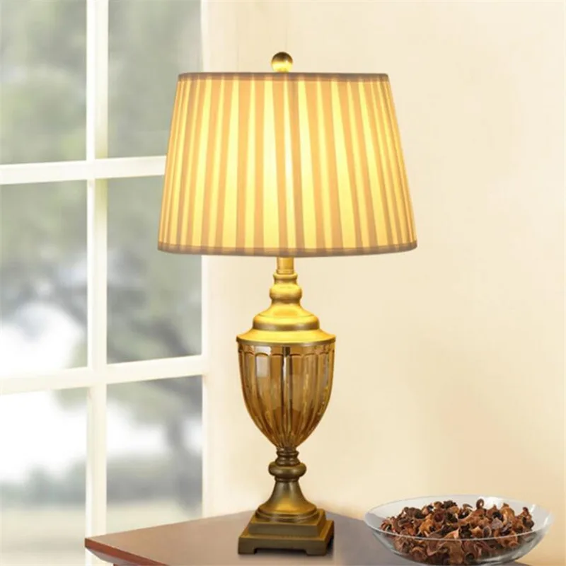 table lamp Современная кантри Янтарная стеклянная настольная лампа для фойе прикроватный Декор для гостиной элегантный Европейский диммер Настольный светильник 2550 - Цвет абажура: table lamp