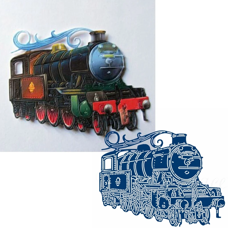 

Retro Train Metal Cutting Dies Stencils Nice Retro Train Die Cut For Card Making DIY New 2019 Crafts Cards