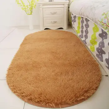 

2pcs Nonslip Carpets Oval Carpets Soft Mats Coffee Table Round Rugs Carpets For Home Bedroom Xmas Door Study Living Room
