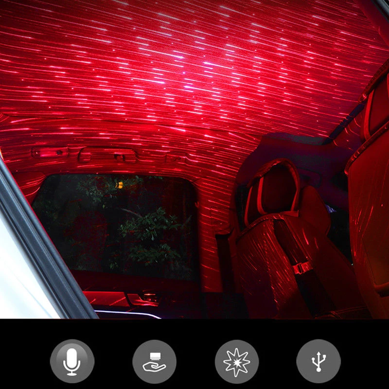 

Light Projector Meteor Star Red LED Car Ambient Ceiling Light USB Interior