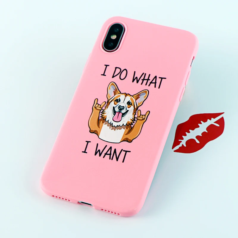 Чехол для телефона Corgi s для iPhone Pro 6s 7 8 11 Plus X XS чехол для MAX XR забавная Милая собачья попка Мягкие силиконовые приспособленные аксессуары для задней крышки - Цвет: 8661-pink