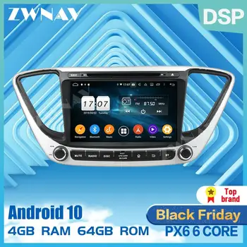 

2 din PX6 IPS screen Android 10.0 Car Multimedia player For Hyundai Verna 2016-2019 car BT video audio stereo GPS navi head unit