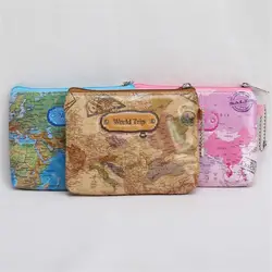 Нетканая застежка-молния с 3D принтом, Мини карта мира, кошелек для монет, сумка для женщин и мужчин, повседневная сумка на молнии, сумка для