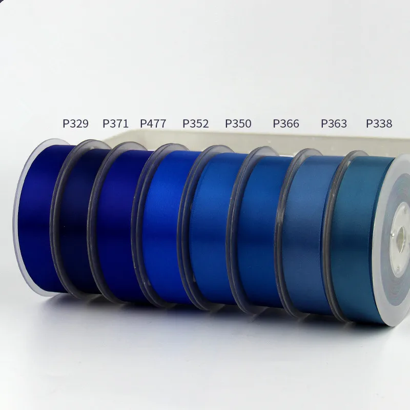 

6/9/15/19/25/38/50mm100yards Double Face Satin Ribbon Dark Blue for Party Wedding Decora Handmade Rose Flowers belt Top Quality