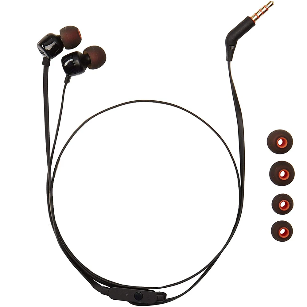 Original JBL T110 In Ear Wired Headphones Music Deep Bass Earbuds Sport Running Earphones Headset With Mic Support IOS Android