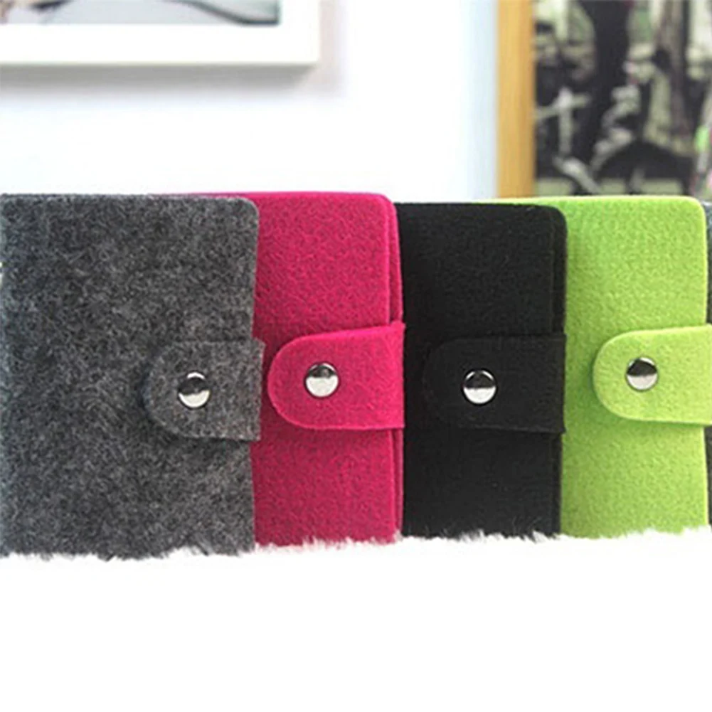 High Quality Card Holder Fashion 24 Bits Useful Business Credit Case PU Leather Buckle Card Organizer For Women