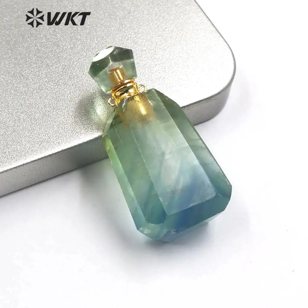 WT-P1483 двойной круг крюк градиент рампы Кулон золото Гальваническое натуральный камень подвеска в виде бутылочки парфюма Модные женские ювелирные изделия