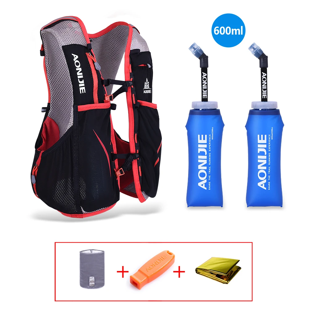 

AONIJIE Bicycle Bike Bag Marathon Hydration Vest Pack Water Bladder Pack with Extra Hydration Flack Bottle Running Water Bags