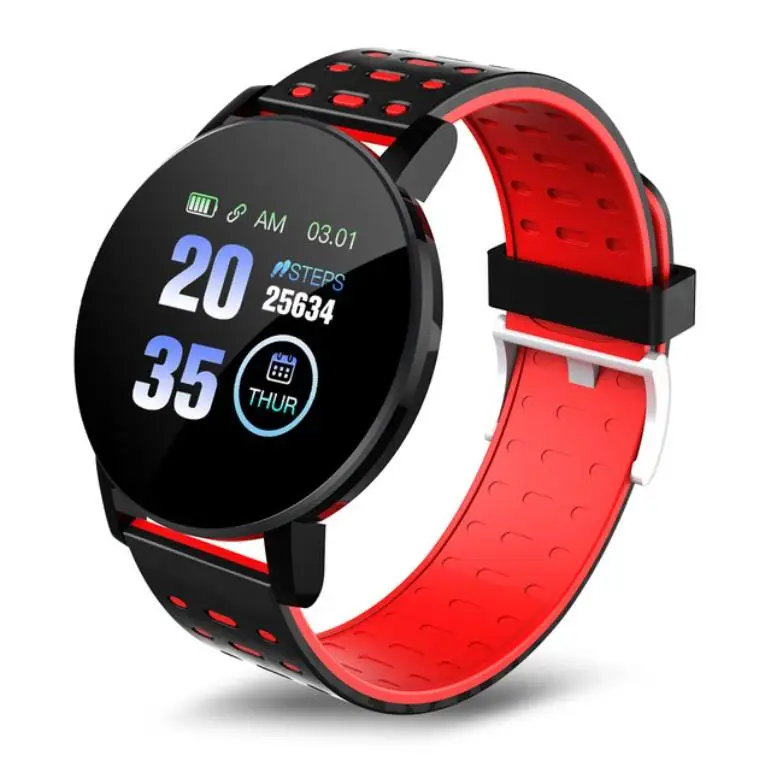 119Plus Touch Screen Smart Watch Waterproof Sport Fitness Tracker Men Women Blood Pressure Heart Rate Monitor For Android IOS