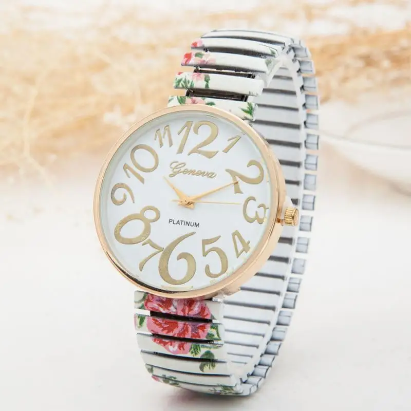 

Relogio Feminino Printed Flower Women Watches Bayan Kol Saati Fashion Luxury Ladies Watch For Women Reloj Mujer Montre Femme