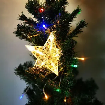 

Star Tree Toppers Christmas Decorations Battery Operated Christmas Tree Decorations(Warm White)