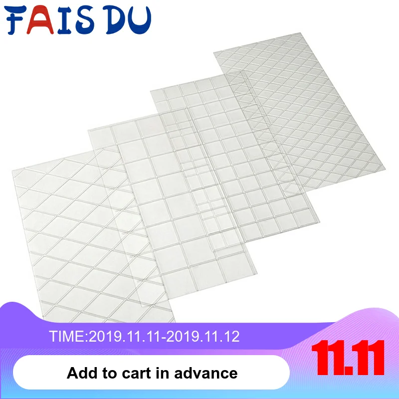 

DIY Cake Mold Textured Sugar Craft Sheet Plastic Cookies Mousse Mould Transparent Plaid Embossed Fondant Baking Decorating Tools