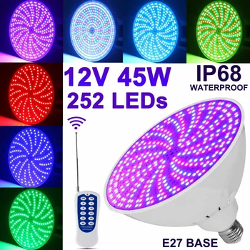 

45W RGB Led Swimming Pool Light 468LEDs IP68 Waterproof DC12V Outdoor RGB UnderWater Light Pond Led Spotlight W/Remote Control