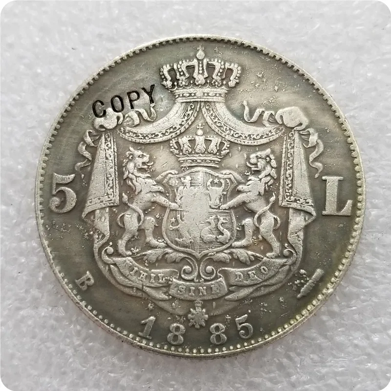 1885 5 Lei 1901 копия памятных монет-копии монет медаль коллекционные монеты - Цвет: 1885