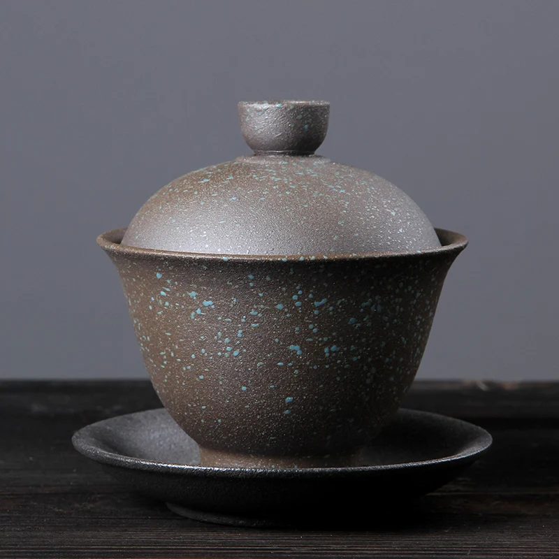 210 мл черный дзен японский стиль керамическая грубая керамика Gaiwan чайный набор кунг-фу Tureen чаша для чая креативный короткий чайник чашки Декор