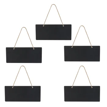

5pcs Mini Rectangle Chalkboards Double Sided Black Board for Message Board Signs