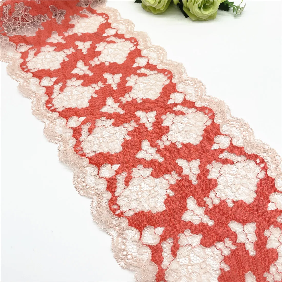 3y/Lot Width 8 1/2 inch (22cm) Orange Elastic Stretch Lace Trim Lingerie Sewing Craft DIY Apparel Fabric Garment Accessory 5