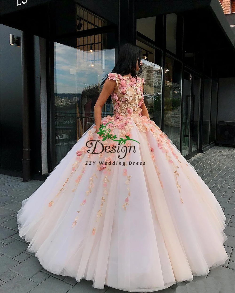 2020 сдержанные платья для Quinceanera с цветочной аппликацией винтажные тюлевые