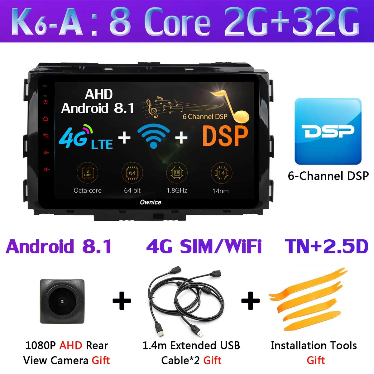 K6-A 360°4×AHD панорамная камера Android 9,0 4G SIM 8 ядер 4 Гб+ 64 Гб SPDIF DSP CarPlay Автомобильный плеер для Kia Carnival- gps радио - Цвет: K6-A