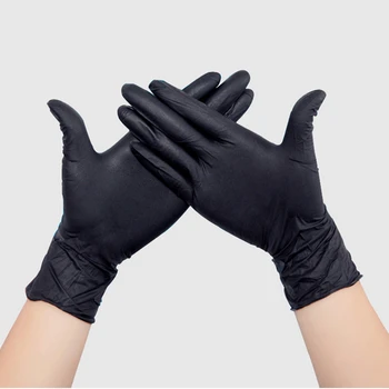

Lateefah 100PCS Black Blue Disposable Nitrile Gloves Protective Rubber Latex Gloves Household Laboratory Multipurpose Gloves