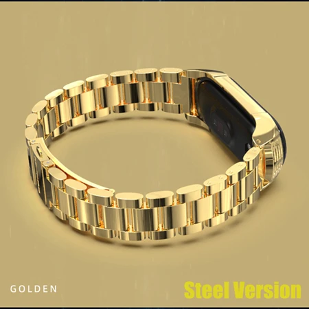 487-GL Mijobs Adjustable Stainless Steel Wrist Strap For Xiaomi Mi Band 4 Metal Strap For Mi Band 3 Bracelet Leather Miband 4 3 New - Цвет: 487-GL