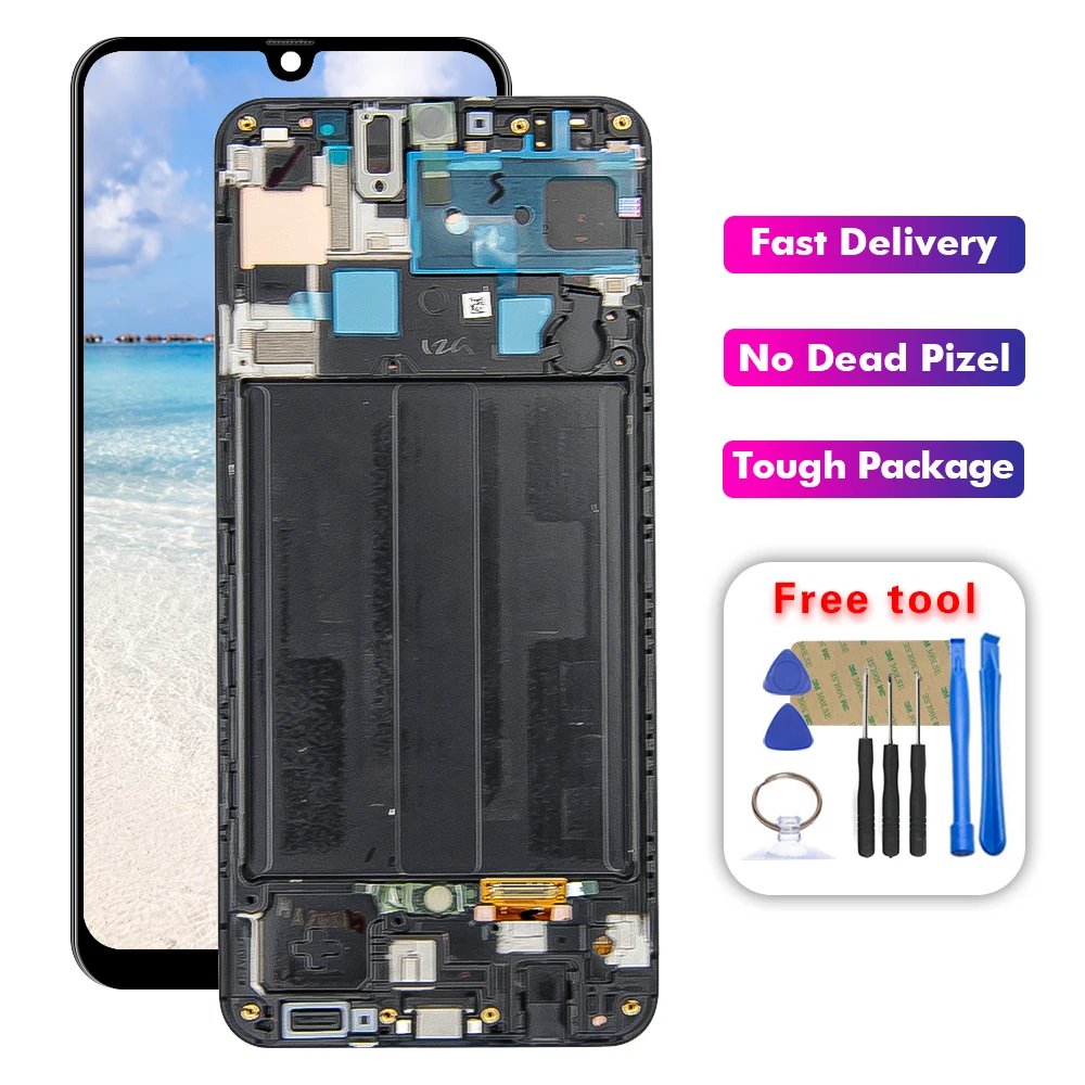 

For Samsung Galaxy A50S A507 A507F A507G A507FN/DS LCD LCD Display Touch Screen Digitizer with frame Assembly Replacement