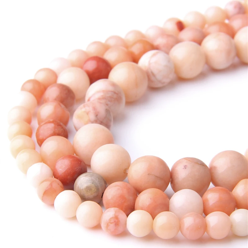 

Natural Stone Pink Aventurine Spacer Beads Polished Round Loose Beads 4 6 8 10 12MM For Jewelry Making Fit DIY Bracelet