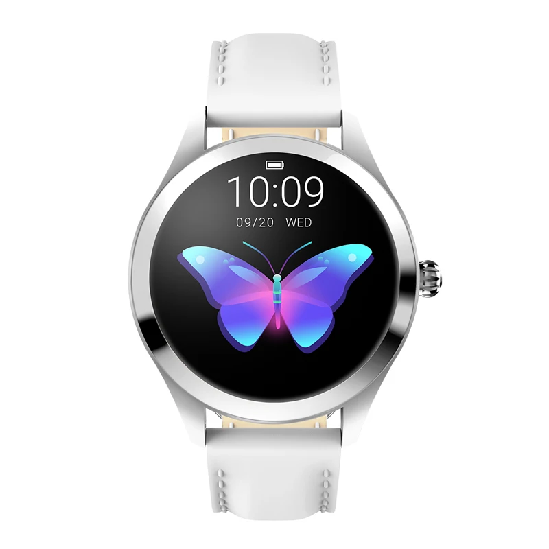 ESEED KW10 Смарт-часы для женщин IP68 Водонепроницаемый мониторинг сердечного ритма фитнес-браслет с Bluetooth Smartwatch для Android IOS - Цвет: Leather-White