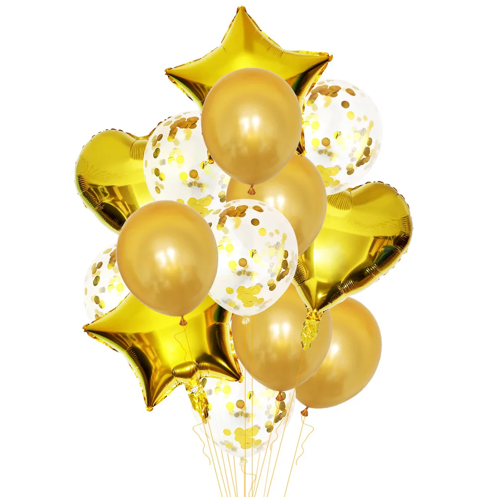Высоко Качественные воздушные шары серебристого цвета с аппликацией в виде Золотой Звезды конфетти из фольги прозрачные воздушные шары счастливый день рождения, детский душ Свадебная вечеринка украшения - Цвет: Gold